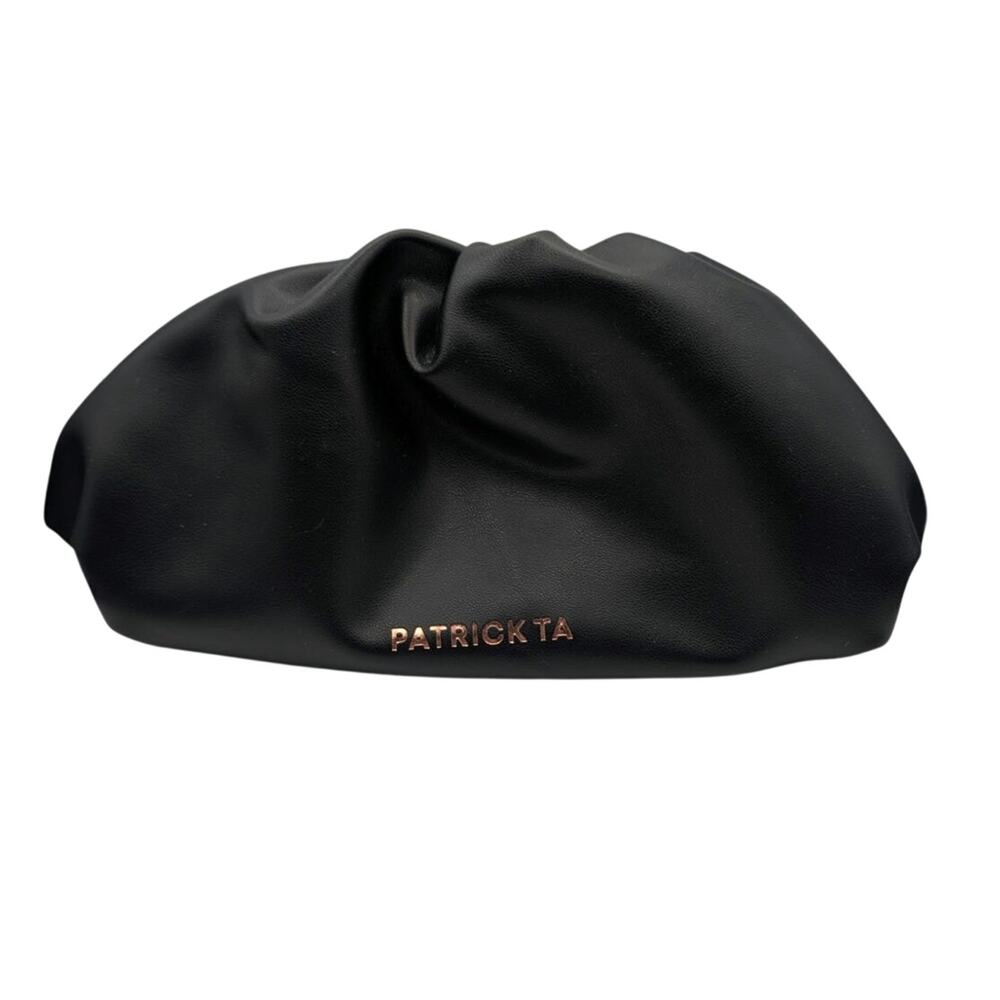 Patrick Ta Black Clutch Makeup Cosmetic Bag New!